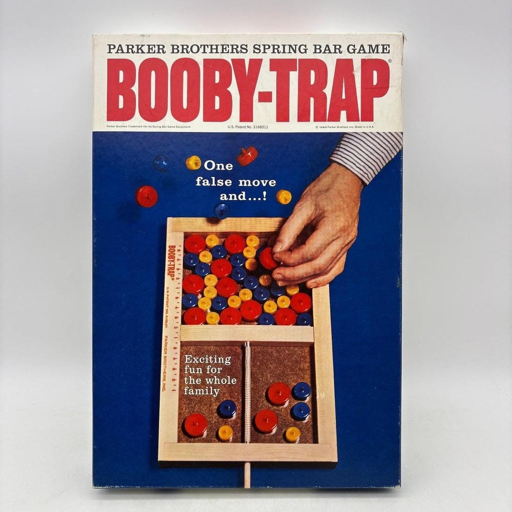 Booby-Trap 1965 Complete Parker Brothers Vintage Wooden Spring Bar Game